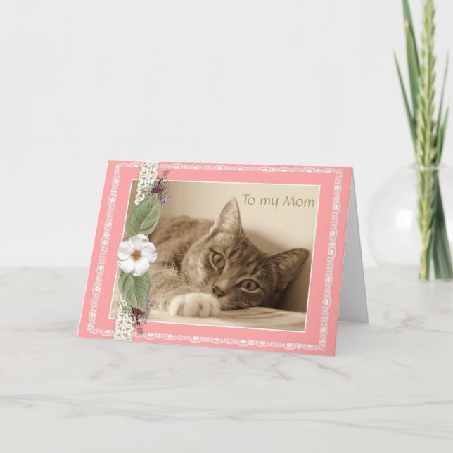 Carte du jour de mère avec le chat (Devant)