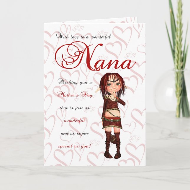 Carte du jour de mère de Nana avec peu de forêt (Devant)