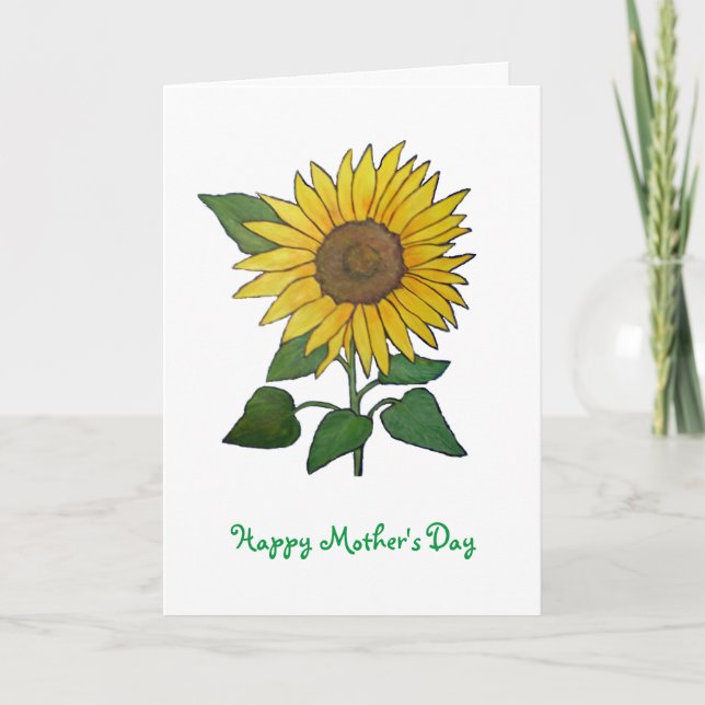 Carte du jour de mère de tournesol (Devant)