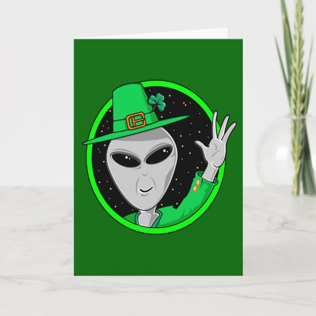 Carte du jour de St Patrick étranger de lutin (Devant)