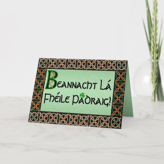 Carte du jour de St Patrick gaélique irlandais (Devant)