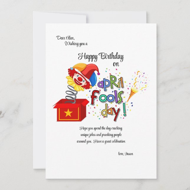 Carte du jour des fêtes d'avril (Devant)