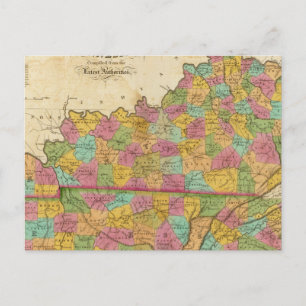 Carte du Kentucky et du Tennessee