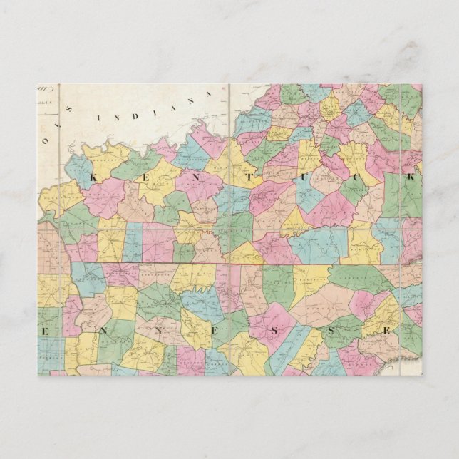 Carte du Kentucky & Tennessee (Devant)