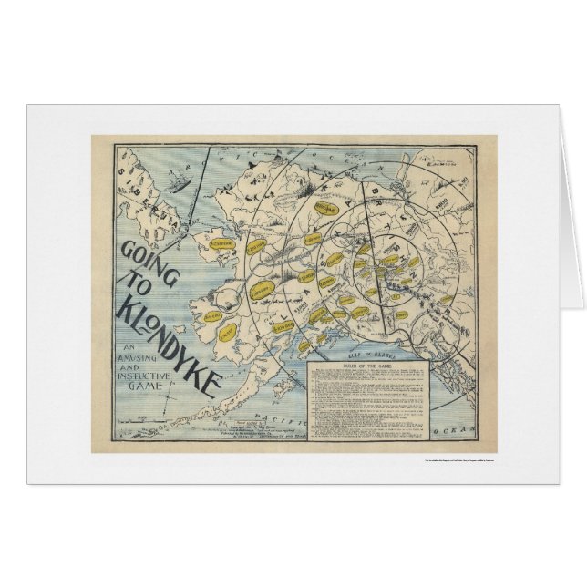 Carte du Klondyke d'un jeu de société 1897 (Devant horizontal)