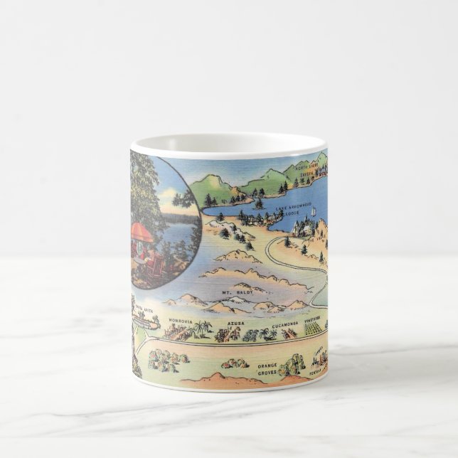 Carte du lac Arrowhead Mug (Centre)