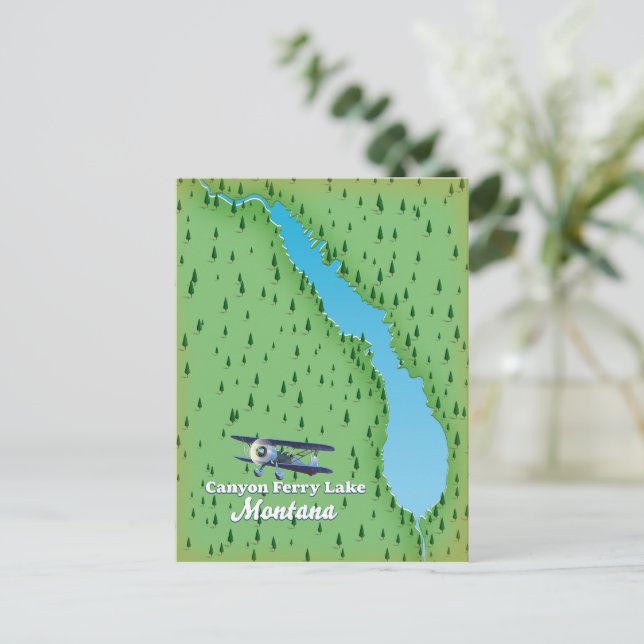 Carte du lac Canyon Ferry Montana (Debout devant)