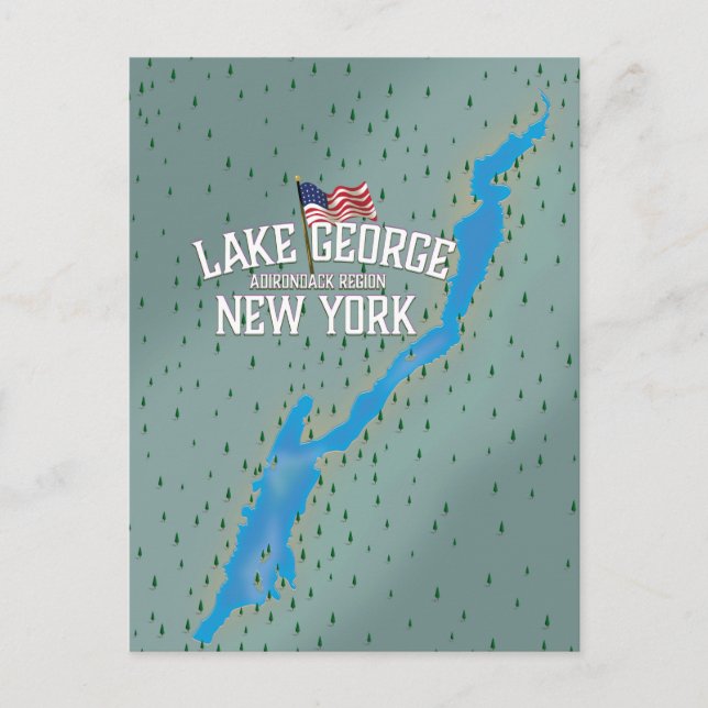 Carte du lac George New York (Devant)