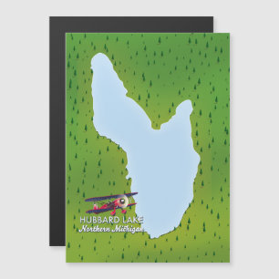Carte du lac Hubbard dans le nord du Michigan