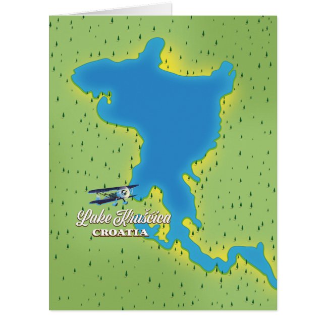 Carte du lac Krušćica Croatie (Devant)