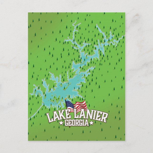 Carte du lac Lanier Georgia (Devant)