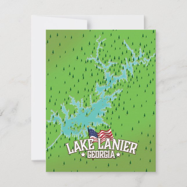 Carte du lac Lanier Georgia (Devant)