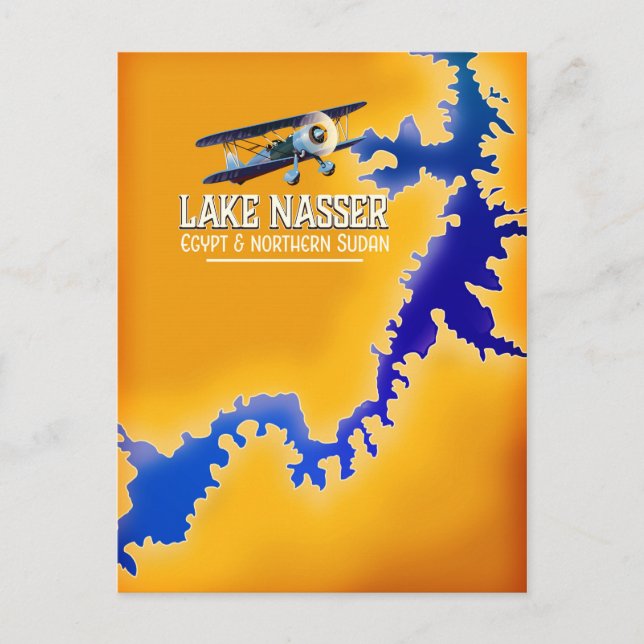Carte du lac Nasser Égypte et Soudan (Devant)