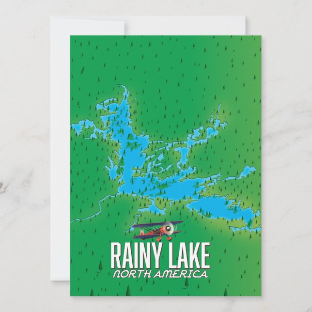 Carte du lac Rainy North American (Devant)