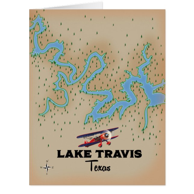 Carte du lac Travis Texas (Devant)