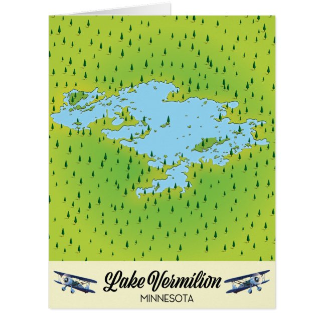 Carte du lac Vermilion Minnesota (Devant)
