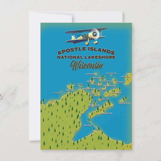 Carte du Lakeshore national des îles Apôtres (Dos)