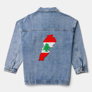 Carte du Liban avec drapeau