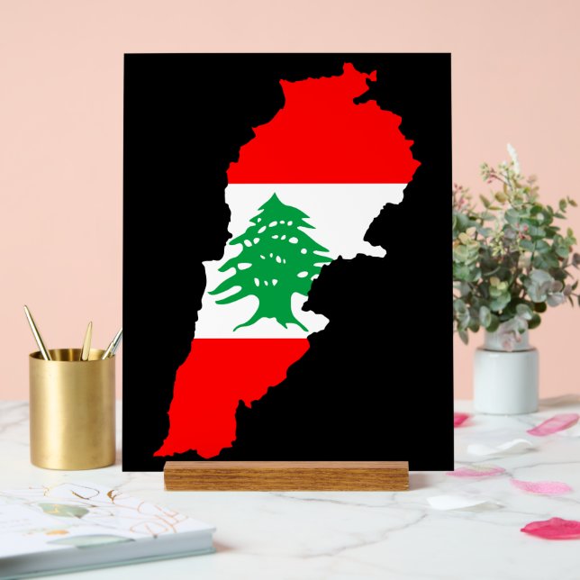 Carte du Liban avec drapeau (Mariage)