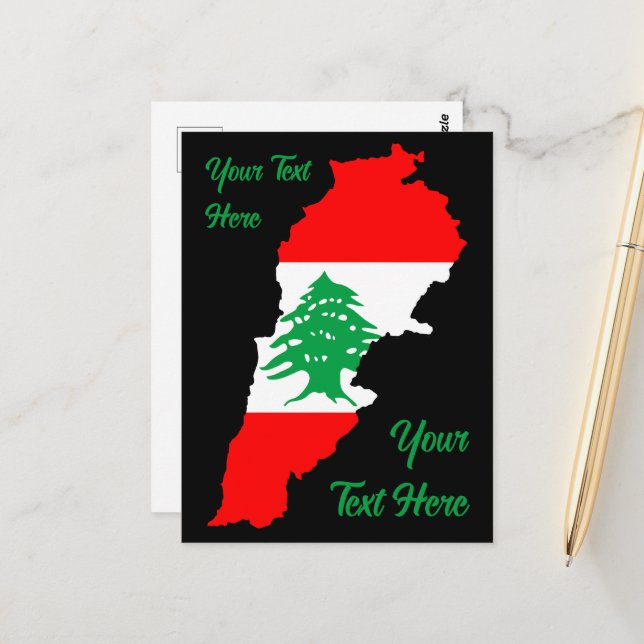 Carte du Liban avec drapeau (Devant/Arrière en situation)