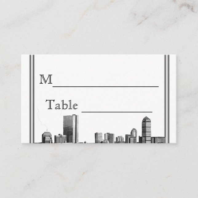 Carte du lieu de mariage de destination de Boston (Devant)