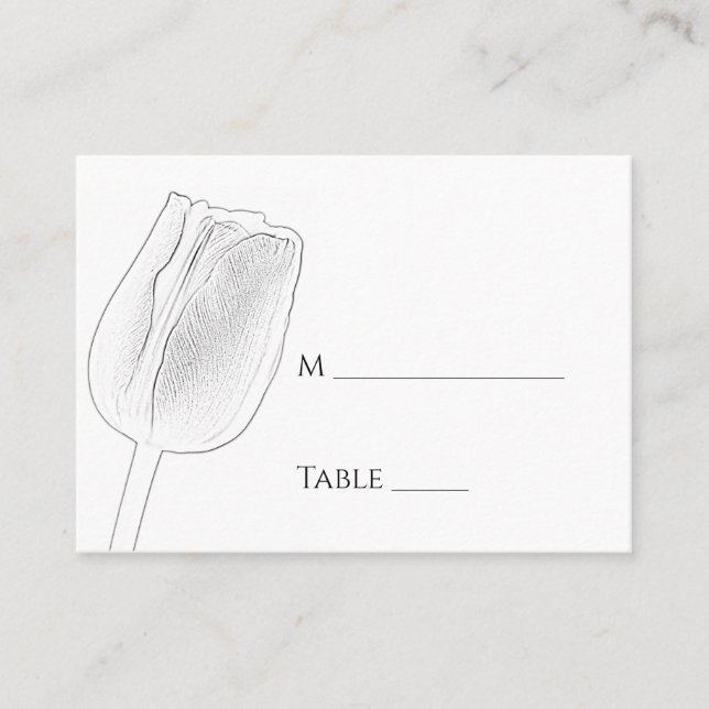 Carte du lieu de mariage de printemps de Tulip Ske (Devant)