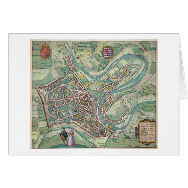 Carte du Luxembourg, de 'Civitates Orbis Terrarum (Devant horizontal)