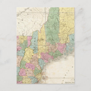 Carte du Maine, New Hampshire, Vermont