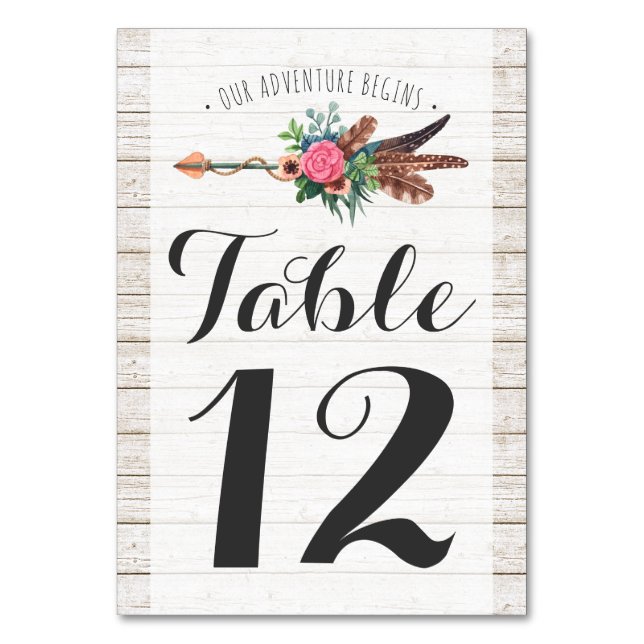 Carte du Mariage de table Rustique Bohemian Arrow (Par défaut)
