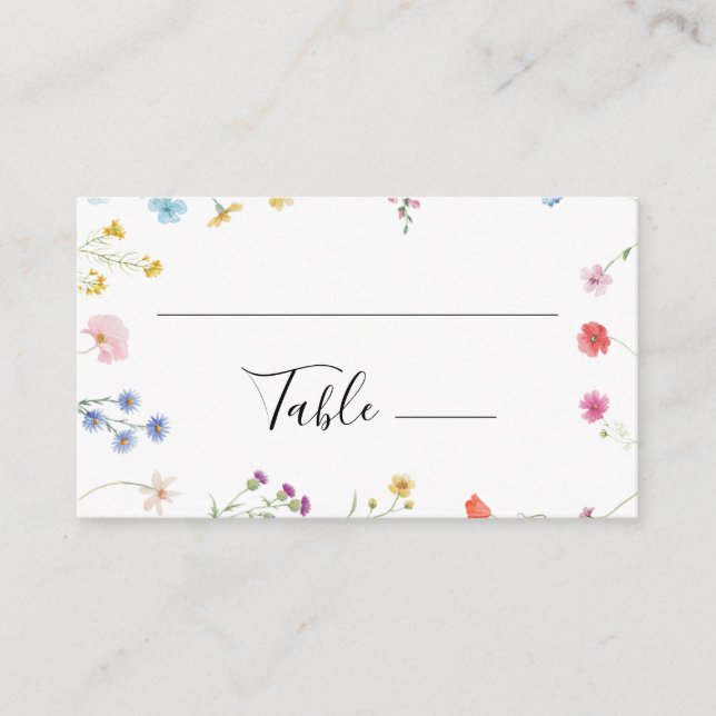 Carte du Mariage du Fleur sauvage botanique romant (Devant)