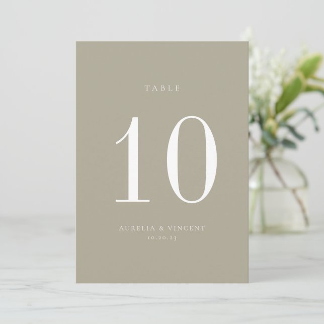 Carte du Mariage vert Earthy Sage (Debout devant)