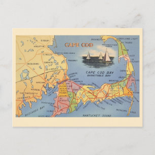 Carte du Massachusetts Old Cape Cod