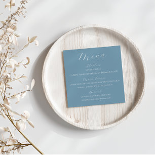 Carte du menu de mariage Dusty Blue Spring