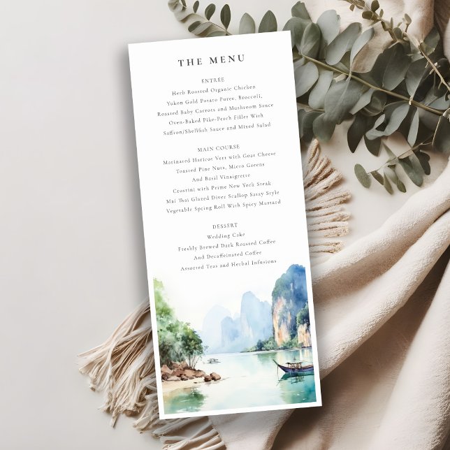 Carte du menu Mariage de la mer Thaïlande côtière  (Créateur téléchargé)