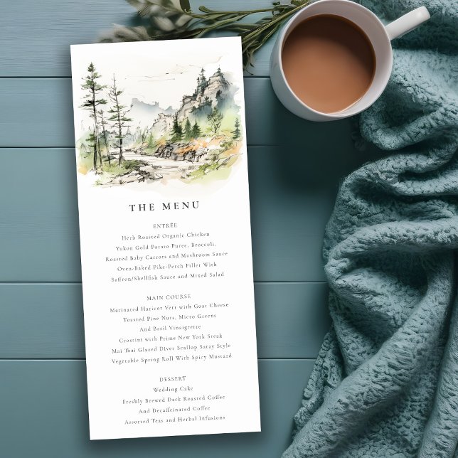 Carte du menu Mariage de Woods Mountain Landcape S (Créateur téléchargé)
