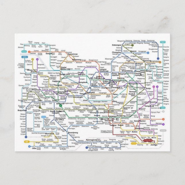 Carte du métro de Séoul (Devant)