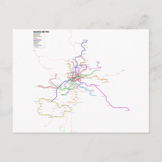 Carte du métro Espagne-Madrid (Devant)
