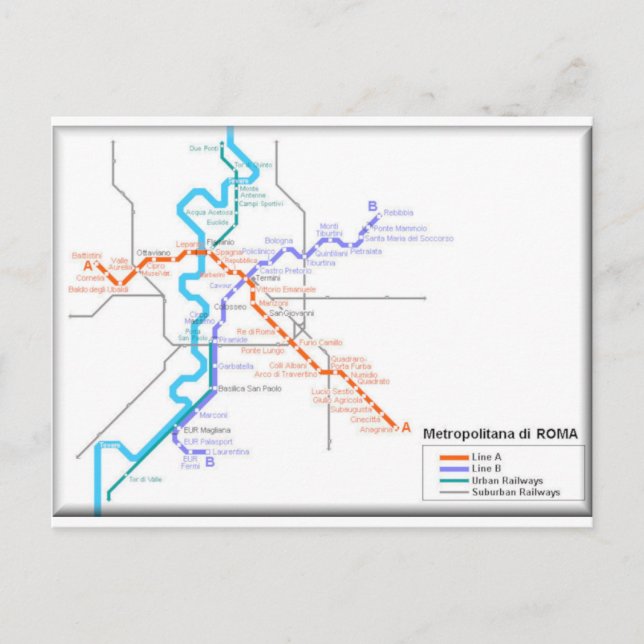 Carte du métro Roma (Devant)