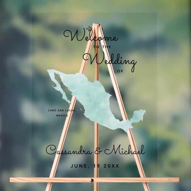 Carte du Mexique | Cabo | Accueil de mariage de de (Neutre)
