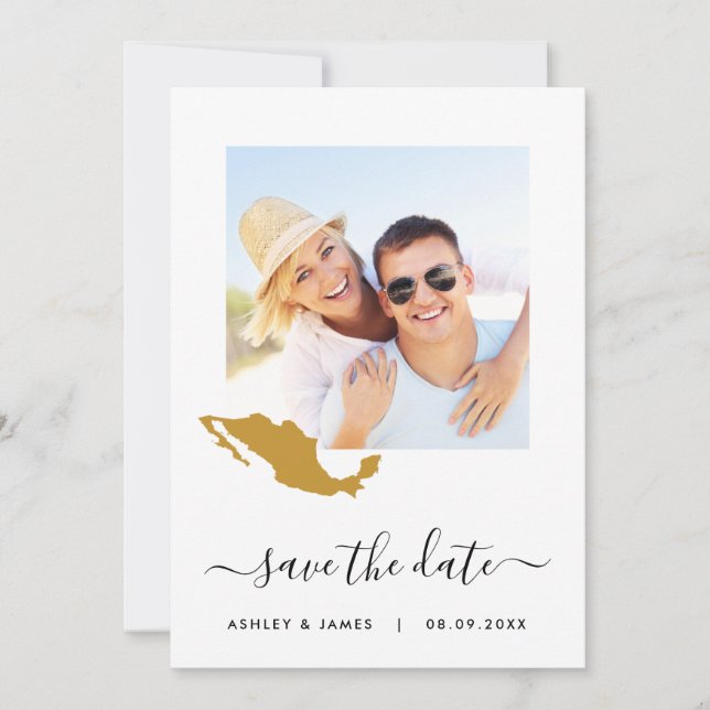 Carte du Mexique Mariage photo Enregistrer la cart (Devant)