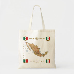 Carte du Mexique + Sac de drapeaux