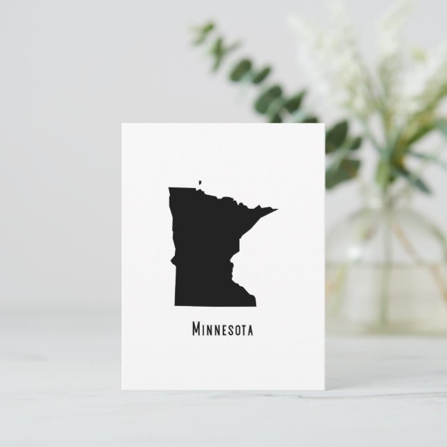 Carte du Minnesota - Noir et Blanc Moderne Minneso (Debout devant)
