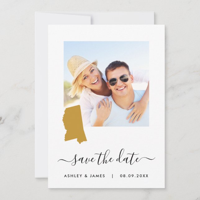 Carte du Mississippi Mariage photo Enregistrer la  (Devant)