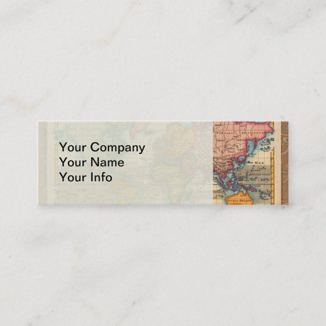 Carte du monde 1700s Antique Continents (Devant)