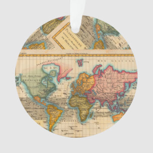 Carte du Monde 1780 Bonne Antique Planisphère