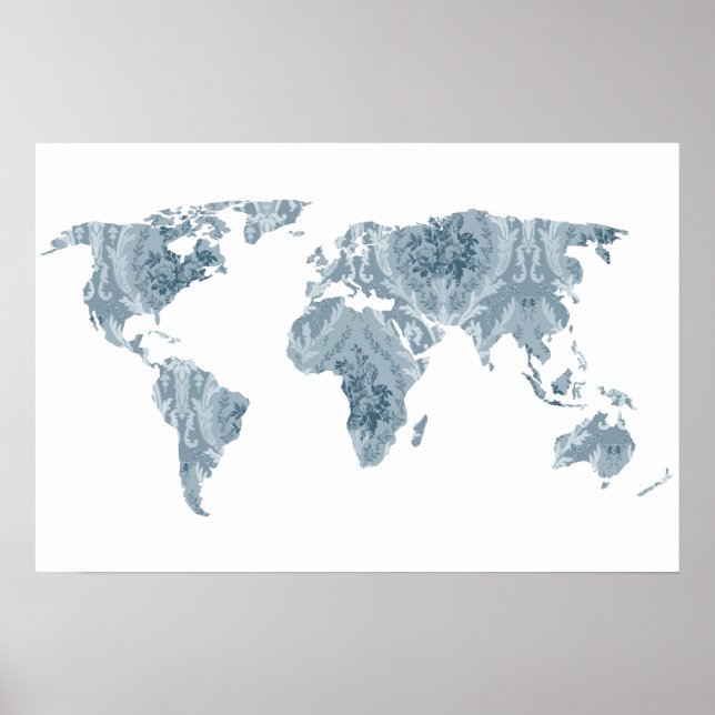 Carte du monde à motifs bohème | Voyageur | Poster (Devant)