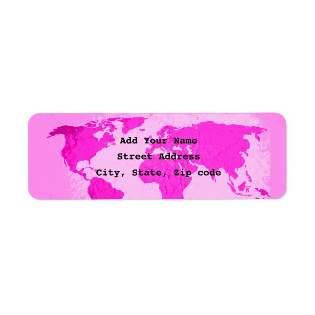 Carte du monde Abstrait rose violet Art Voyageur t (Devant)