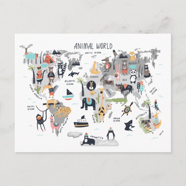 Carte du monde animal (Devant)