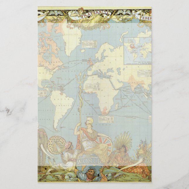 Carte du monde antique de l'Empire britannique, 18 (Devant)