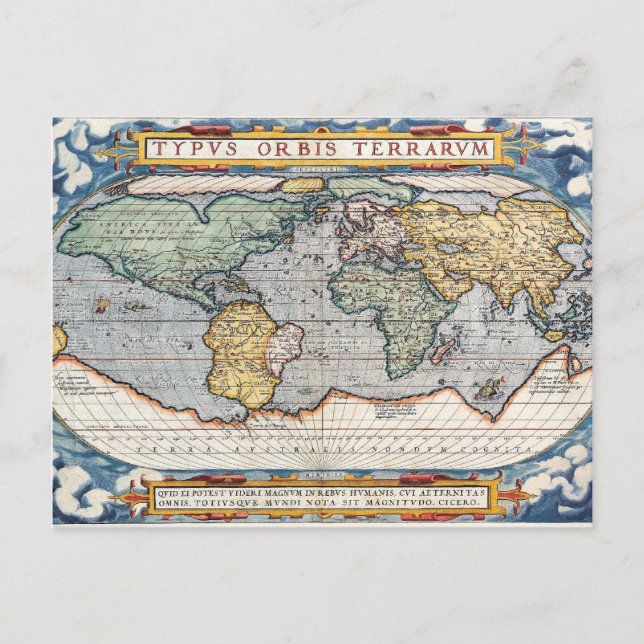 Carte du monde antique du XVIe siècle (Devant)